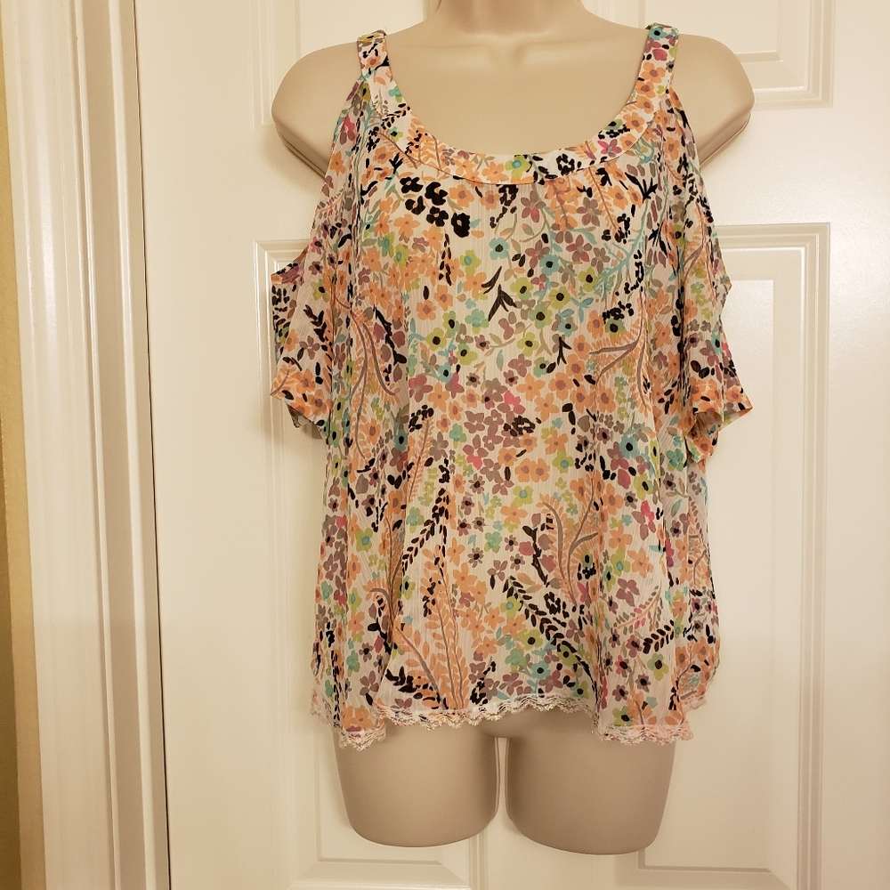 Candie's Cold Shoulder Blouse- size L
